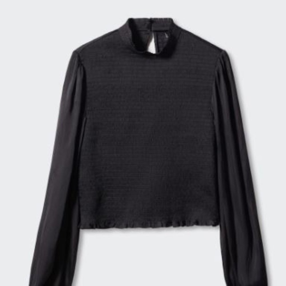 MANGO- NWT Ruched Satin Blouse (S)